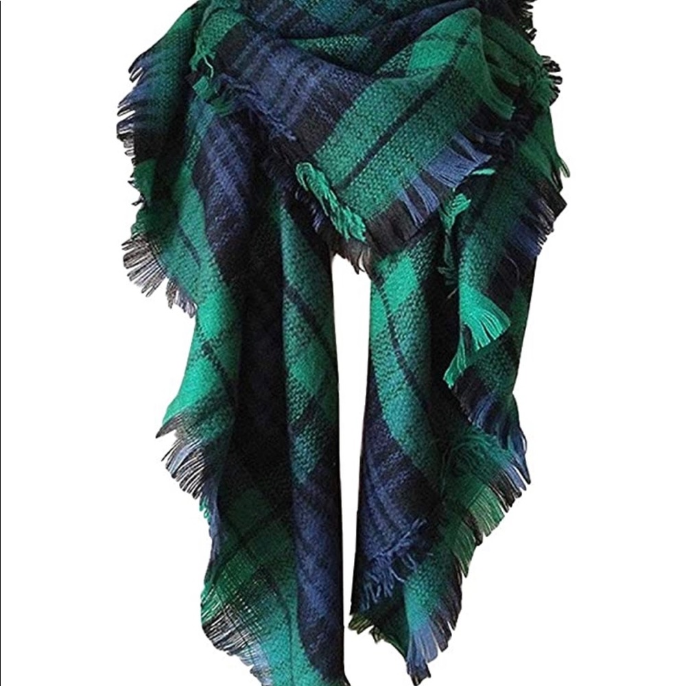 Plaid Blanket Scarf Tartan Checked Shawl